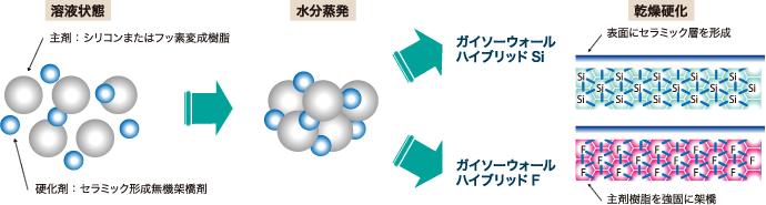 特長6　最新のシロキサン架橋技術により強固な塗膜を形成「硬化機構」