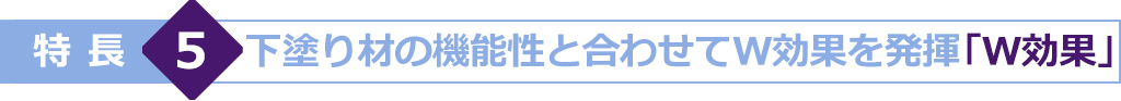 特長5　下塗り材の機能性と合わせてW効果を発揮「W効果」
