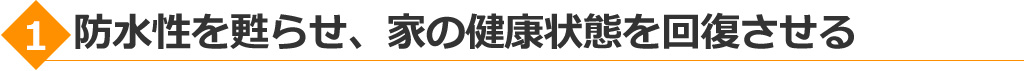 防水性を甦らせ、家の健康状態を回復させる